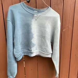 Up-cycled cropped & bleach dyed medium sweatshirt